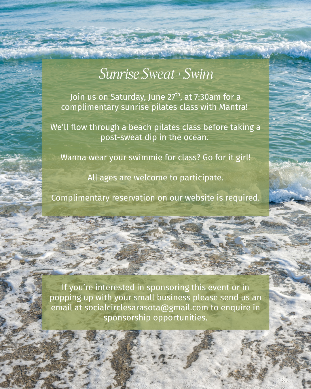 Sunrise Sweat + Swim | Lido Beach Pilates - June 27th