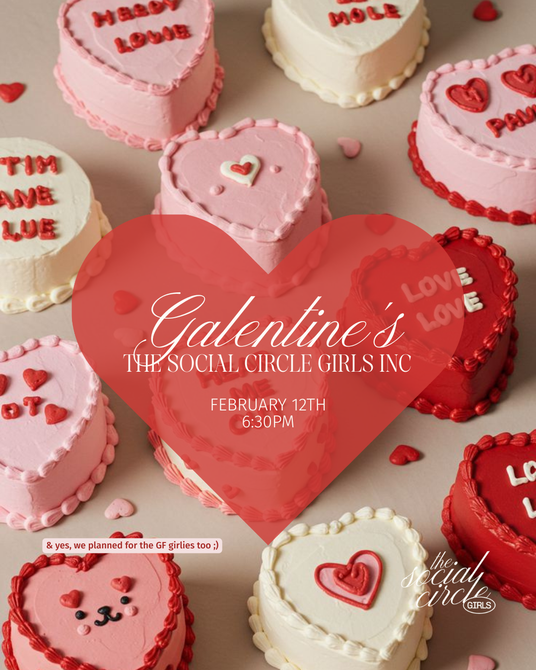Galentine's with The Social Circle | Heart-Cake Decorating & Dinner